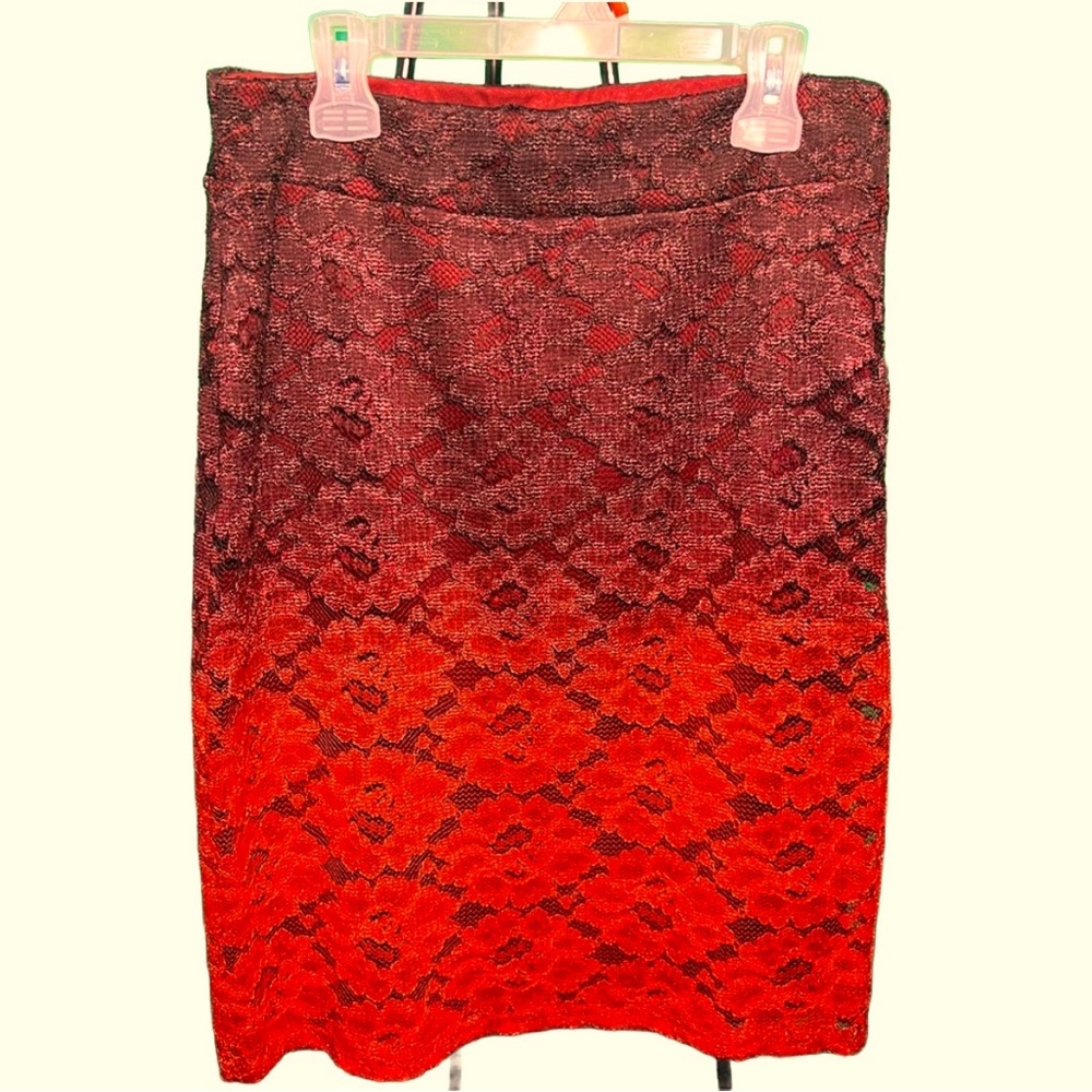 SizeM Venus 2coloured Skirt Elastic Waist Lining Skirt Pencil Style Red/Majenta